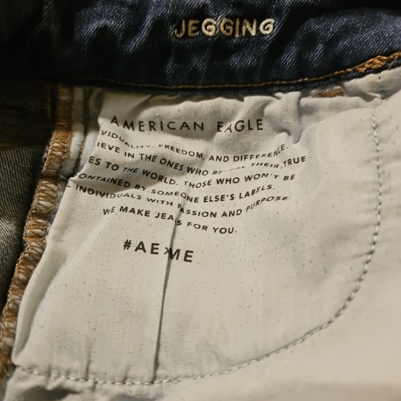 Women's Size 0 Short American Eagle Next Level Stretch Jegging Blue Denim Jeans - Picture 10 of 10